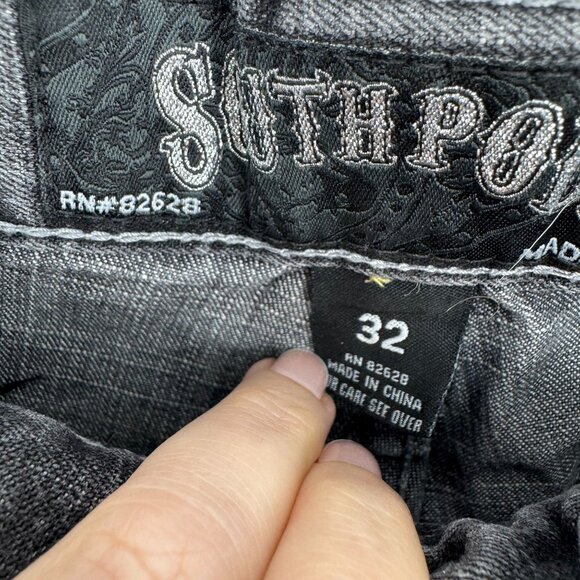 Southpole Mens Denim Jeans 32 Relaxed Fit Embroidered Back Pockets Vintage - Picture 4 of 8